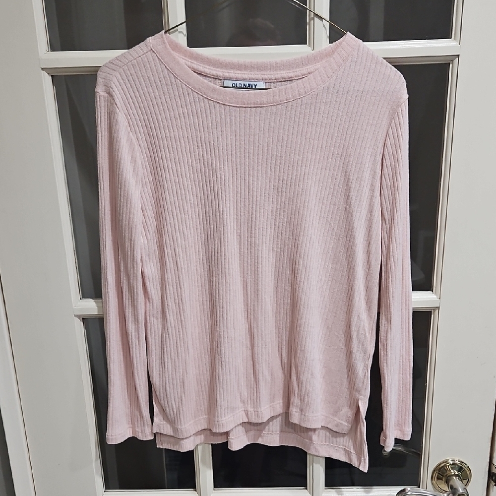 Old Navy Light Pink Ribbed Women's Sweatshirt